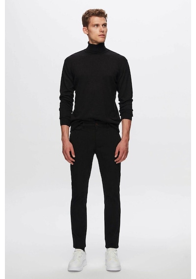 D'S Damat Regular Fit Pamuk Karışımlı Balıkçı Yaka Triko Erkek Kazak 5HF06ORT12007 Siyah