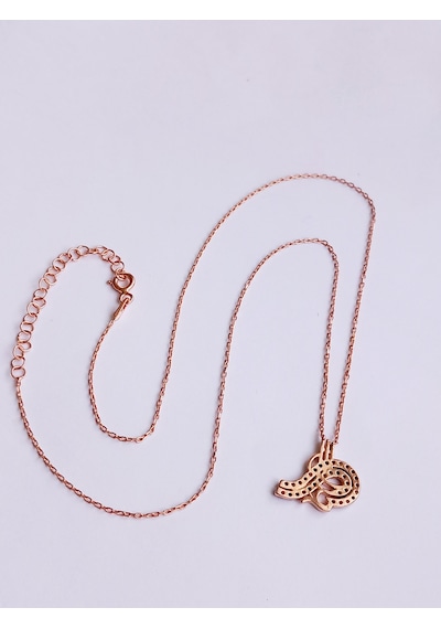 Gümüş Renkli Zirkon Taşlı Gold Osmanlı Tuğrası Trend Kadın Kolye