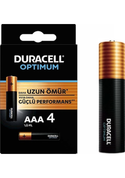 DURACELL OPTIMUM MX2400 1.5V ALKALIN AAA İNCE KALEM PİL 4LÜ PAKET