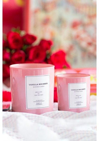 Le Jardin Vanilla Bourbon Kokulu 2'li Mum Seti Pembe 120 Gr - 200 Gr Renkli