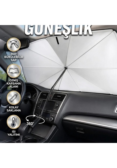Ön Cam Güneşliği Isı Ve Uv Koruyucu Katlanabilir Araç Güneşlik Pratik Tasarım