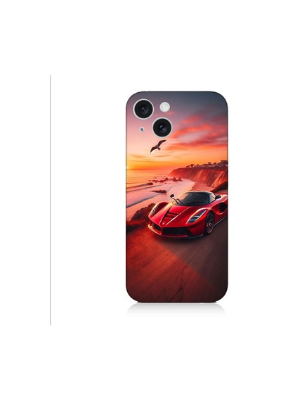 Apple Uyumlu iPhone 15 Plus Hızlı Kırmızı Desenli Silikon Kılıf Silikon