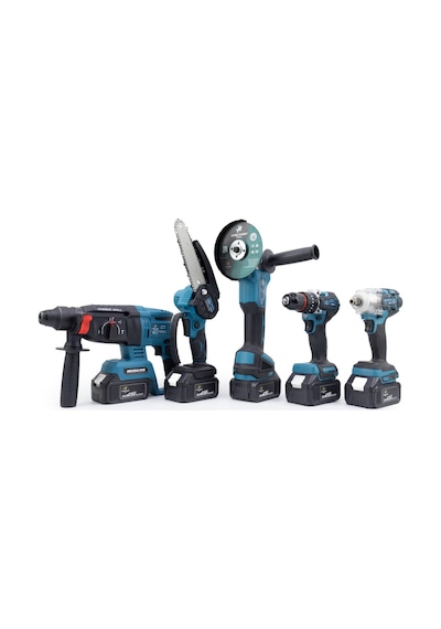 Chelikbei Beşli Set MK350 Budama Testeresi 13MM Çelik Mandren + Somun Sıkma + Şarjlı Spiral + Şarjlı Hilti