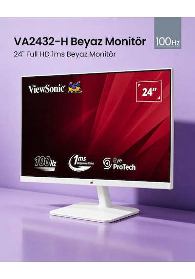ViewSonic VA2432-H-W-2 24'' 1 ms 100 Hz  Full HD Beyaz Monitör