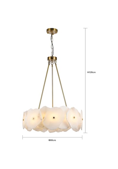 Harlow 60'lık Gold Mermer Taşlı Traverten Model Ledli Avize Gold