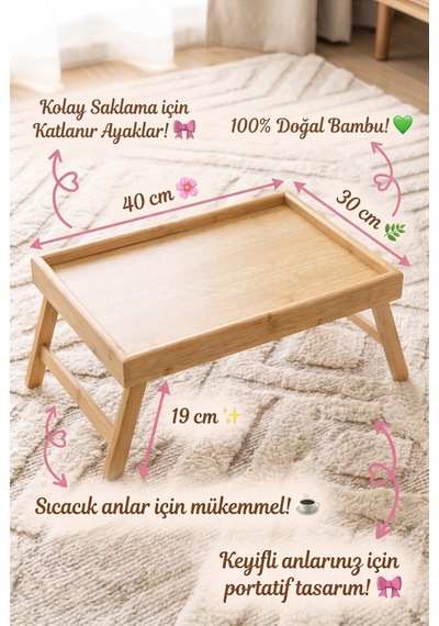 Bambu Ayaklı Keyif Sehpası 40x30x19 Cm Katlanabilir Kahvaltı Sehpası, Yatak Sehpası, Laptop Masası, Sunum Tepsisi, Dekoratif Servis Sehpası Bej Bej Bambu Ayaklı Keyif Sehpası 40x30x19 Cm Katlanabilir Kahvaltı Sehpası, Yatak Sehpası, Laptop Masası, Sunum Tepsisi, Dekoratif Servis Sehpası Bej Bej