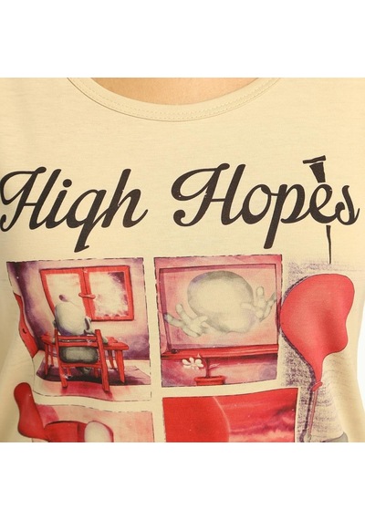Bant Giyim - High Hopes Krem Kadın T-Shirt Tişört