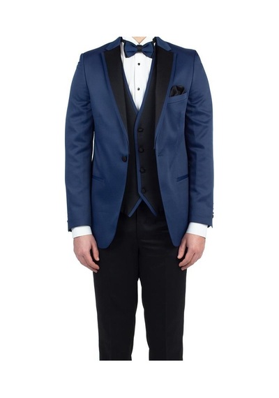 İmza Lacivert Saten Mono Yaka Astarlı Yelekli 6 Drop Slim Fit Dar Kesim Smokin Damatlık 1001190152-Lacivert İmza Lacivert Saten Mono Yaka Astarlı Yelekli 6 Drop Slim Fit Dar Kesim Smokin Damatlık 1001190152-Lacivert