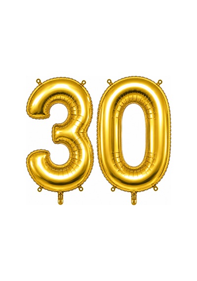 30 Rakam Folyo Balon Altın Rengi 76 Cm