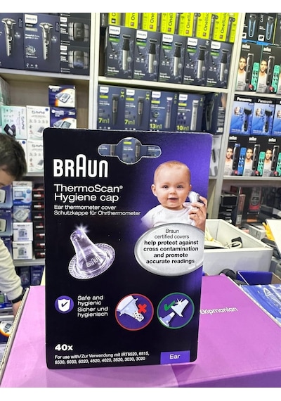 Braun Thermoscan Hijyenik Kapak, Kulak Termometresi İçin, Orijinal Yedek Prob Ucu, 40 Adet