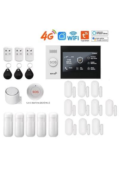 Obiem Tuya Akıllı Ev Güvenlik Alarm Sistemleri Kolay Kurulum Sim Kart/google Asistan/amazon Alexa/mobil Uygulama