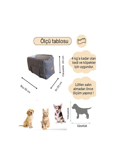 Tr 3 Fonksiyonlu Konsol Taşıma Çantası-köpek Araba Koltuğu-köpek Yatağı-evde Dışarda Arabada Bej