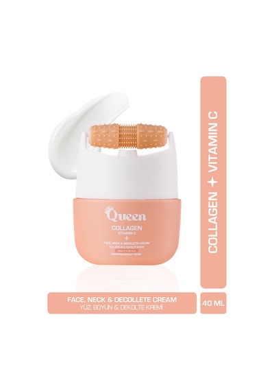 Kolajen + C Vitamini Yüz Boyun Dekolte Kremi Masaj Başlıklı Sıkılaştırıcı 40 Ml