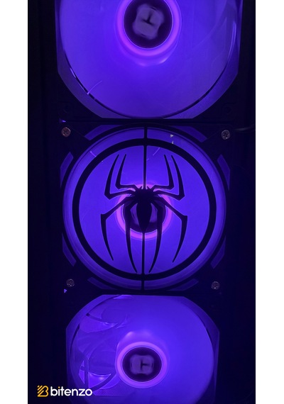 Örümcek Logolu V2 120x120 Mm Pc Fan Kapağı - Masaüstü Bilgisayar Fan Kapağı Siyah