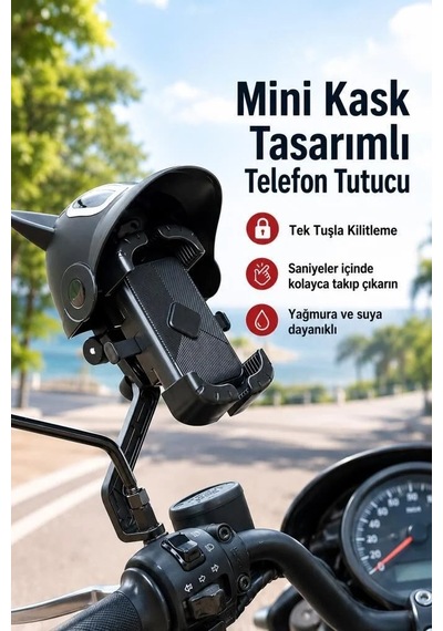 Özel Seri Şehir Araç Telefon Tutucu Kedili Motorsiklet Bisiklet Jx047 Siyah