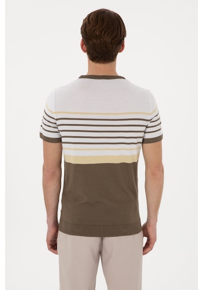 U.S. Polo Assn. Erkek Slim Fit Bisiklet Yaka Vizon Tişört 50299358-VR052