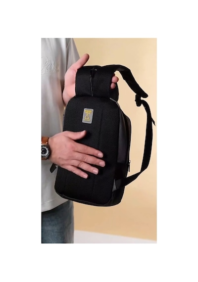 Newish Polo Unisex Laptop Tablet Bölmeli Minimal Sırt Çantası - Siyah