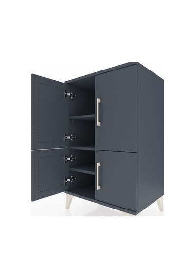 Hyperion Komodin 3 Raflı 4 Kapaklı 60x44x96 Antrasit-antrasit Antrasit
