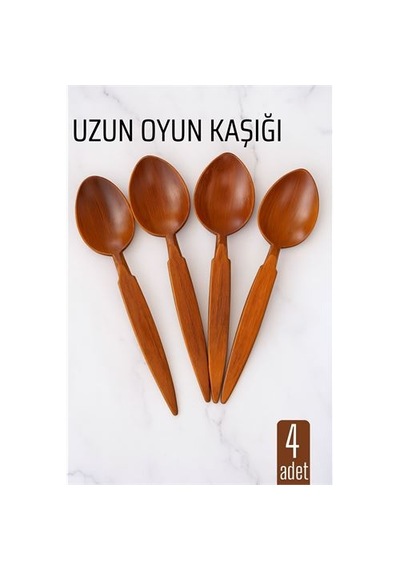 Zenvac Uzun Oyun Kaşığı Halk Oyunu Kaşığı - Kına Kaşığı Uzun Saplı Zeybek Oyun Kaşığı 4 Adet Zenvac29