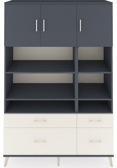 Hyperion Dolap 10 Raflı 4 Çekmeceli 3 Kapaklı 132x44x195 Antrasit-antrasit/aytaşı Antrasıt/aytası Hyperion Dolap 10 Raflı 4 Çekmeceli 3 Kapaklı 132x44x195 Antrasit-antrasit/aytaşı Antrasıt/aytası