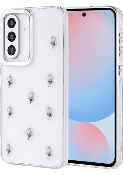 Zore Galaxy Uyumlu A56 Kılıf Airbag Tasarımlı Simli Şeffaf Kutup Kapak - Lale Lale