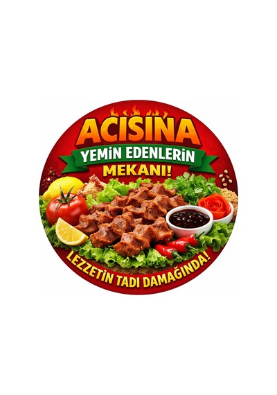 Mayeka Çiğ Köfte Dükkanı İçin Duvar Kapı Tablo Süsü Ahşap Askılı Pano Tabela No 4