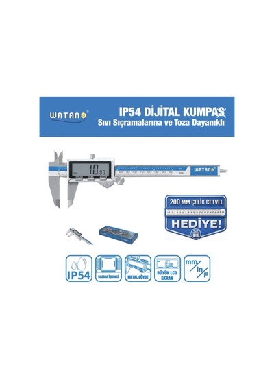 Watano 150mm Dijital Kumpas Ip54 Korumalı