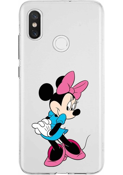 Xiaomi Mi 8 Uyumlu Kapak Minnie Mouse Tasarımlı Şeffaf Silikon Kılıf Şeffaf