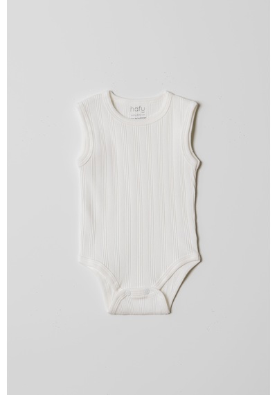 Hafy Baby 2 Li, Bisiklet Yaka, Kolsuz, Yazlık Erkek Bebek Zıbını / Body Takımı Beyaz - Yeşil