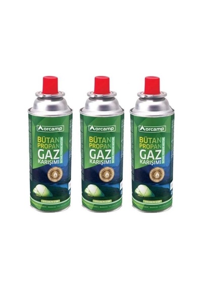 3 Adet Orgaz Orcamp 227 Gr Valfli Kartuş Gaz Kartuş Tüp 3’Lü Çok Renkli