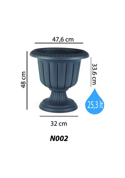 Nergis Saksı 25,3 Lt Siyah