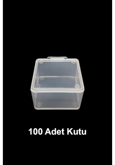 Plastik Şeffaf Küçük Kutu 4.5 x 4.5 x 2.5 CM 100 Adet Şeffaf