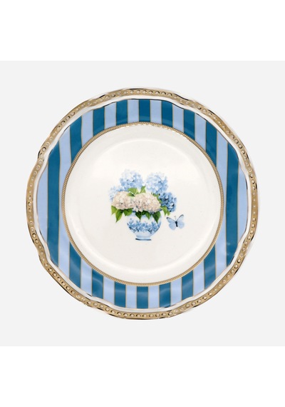 Mavi Porselen Pasta Tabağı 19 Cm