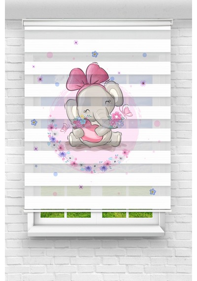 Perdeoutlet38 Baskılı Renkli Fil Dijital Baskılı Zebra Perde-cocuk Odası-stor Perde Model:tycc3de5818a522c49147c600 Çok Renkli