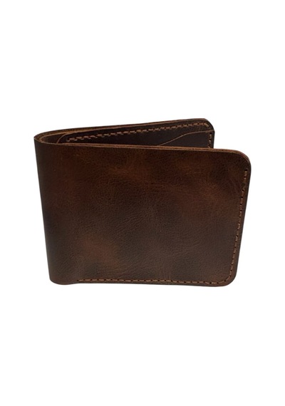Parla Leather Bifold El Yapımı Hakiki Deri Baba Cüzdanı Taba