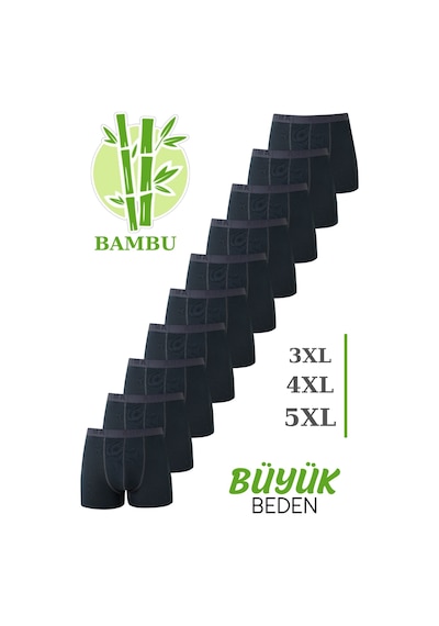 Arma Yıldız Bambu Erkek Büyük Beden Boxer Füme 10'lu Paket-füme