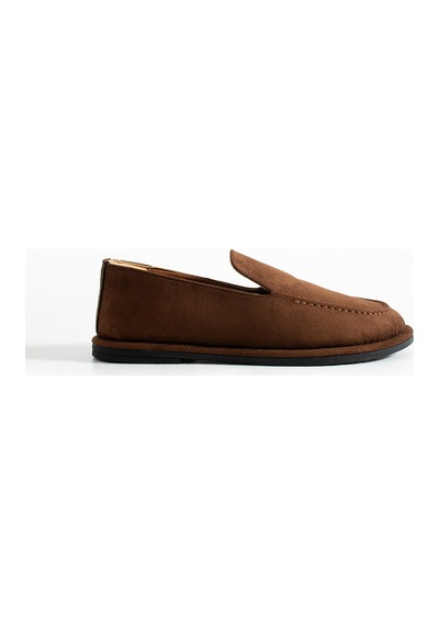 Konforlu Kadın Süet Mokasen Ayakkabı Loafer Acıkahve