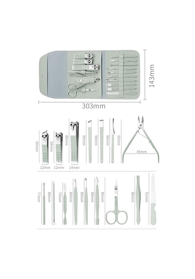 Kendiliğininden Çantalı Seyahat Tipi 16 Parça Manikür Pedikür Seti, Pra-12705643-6705