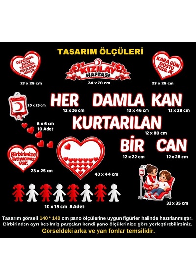 Kızılay Haftası Kan Bağışı Hazır Fügür Kesim Pano Süsü Tüm Yaşlar
