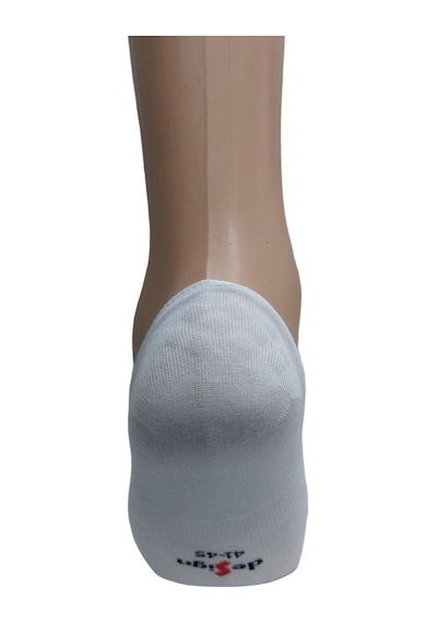 Design 6'lı Erkek Bambu Babet Çorap - Beyaz