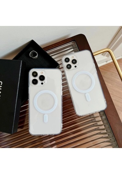 Ally İphone 15 Pro Magsafe Uyumlu Manyetik Şeffaf Silikon Kılıf- 5775