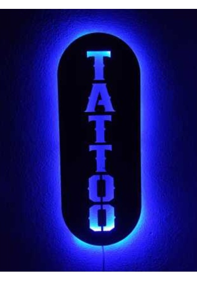 Tattoo Dövme Led Işıklı Ahşap Tablo Tabela (540026744)