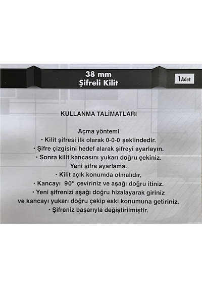 Ymk Şifreli Asma Kilit 38mm