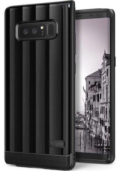Ringke Flexs Pro Galaxy Note 8 İle Uyumlu Kılıf Black Titanyum Desen Metalik Tasarım Tpu Tam Koruma