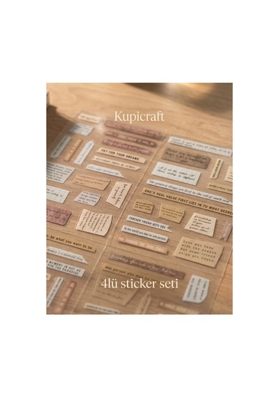 4 Sayfa Sticker Seti İngilizce Cümleler Sticker- Ajanda - Journal - Scrapbook - Planner - 927008374 Diğer