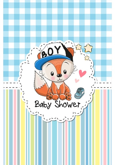 Dijital Baskılı Mavi Baby Shower Desenli Dekoratif Yıkanabilir Kaymaz Taban Çocuk Halısı Çok Renkli