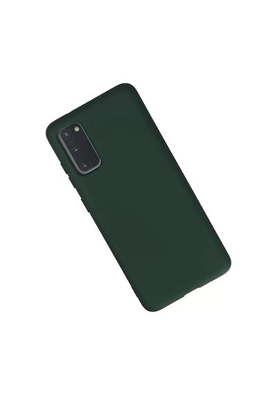 Newface Samsung Galaxy S20 Kılıf Nano İçi Kadife Silikon - Koyu Yeşil