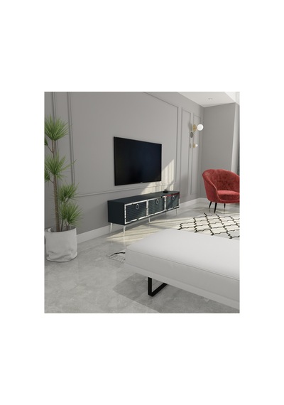 Rami 150 Cm Tv Ünitesi Tv Sehpası Antrasit - Gümüş Antrasit