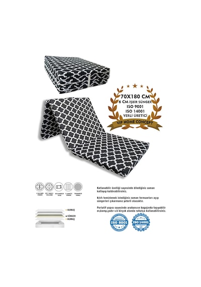 Tek Kişilik Katlanır Yer Yatağı 70x180x6cm Büyük Karaçatı Sünger Yatak