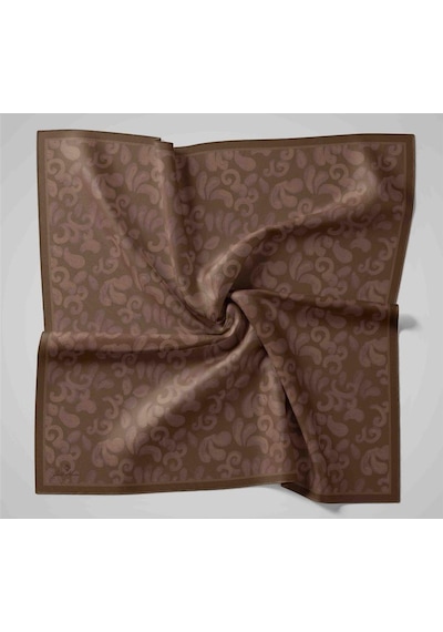 Silk Home Viskon Karışımlı Velora Eşarp Kına Yeşili-soluk Mor-yeşil Desenli Yumuşak Dokulu Tok Duruşlu 90x90 Çok Renkli